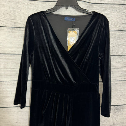 NWT InsNova Black Velvet V Neck Dress Size L