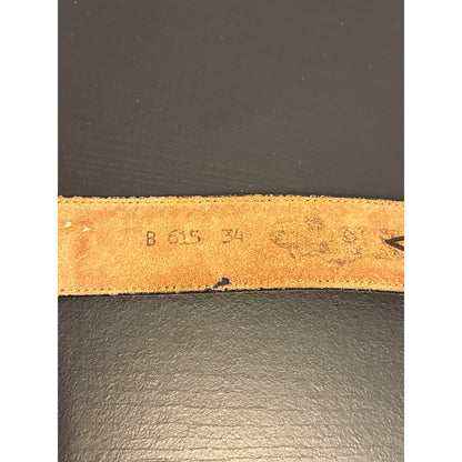 Beth Frank Vintage Western Leather Belt With Ornate Buckle