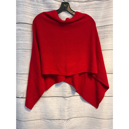 Louisa Perini Cashmere Wool Blend Red Poncho