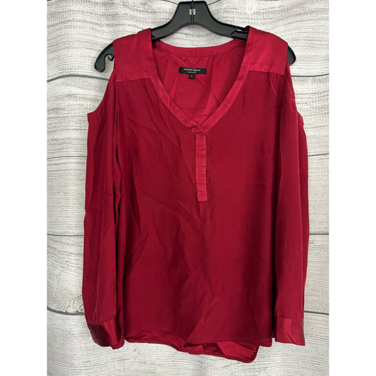 Nanette Lepore Cold Shoulder Red Blouse Size 6