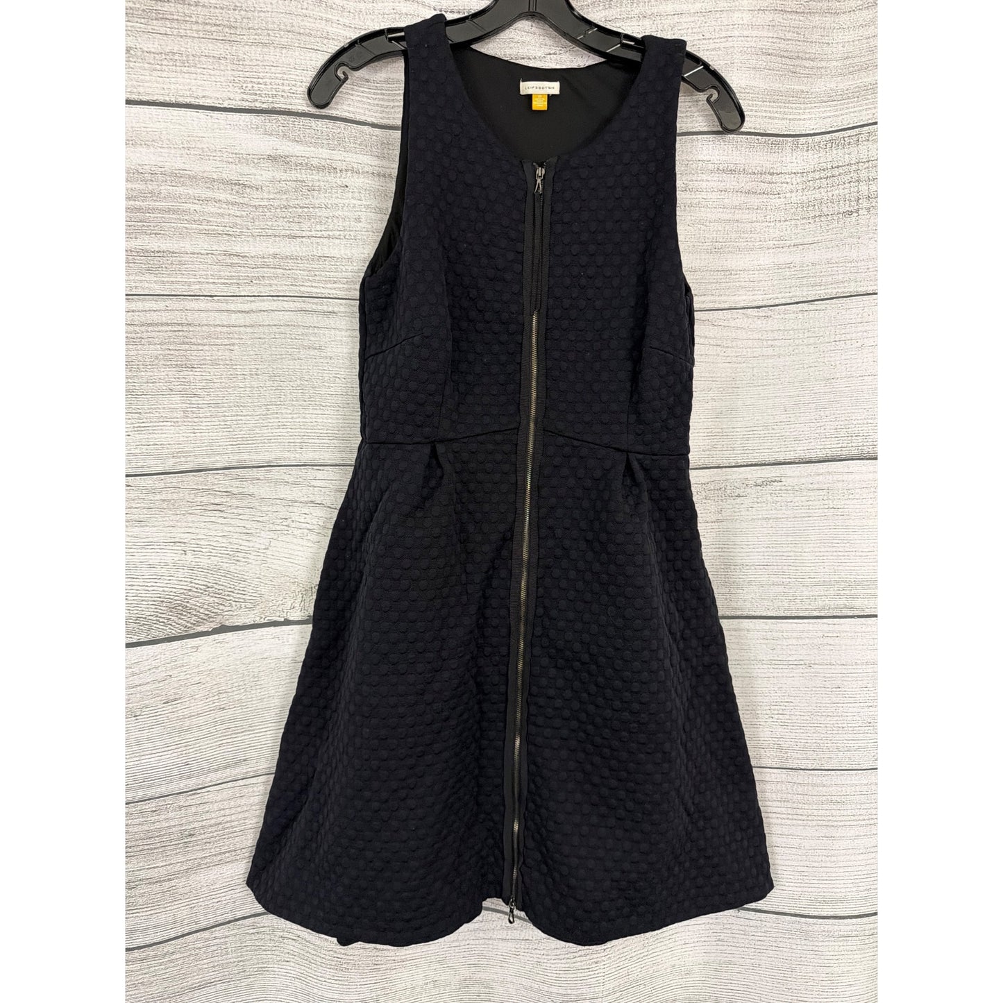 Leifsdottir Anthropologie Textured Sleeveless Fit & Flare Dress W Front Zipper Size 10