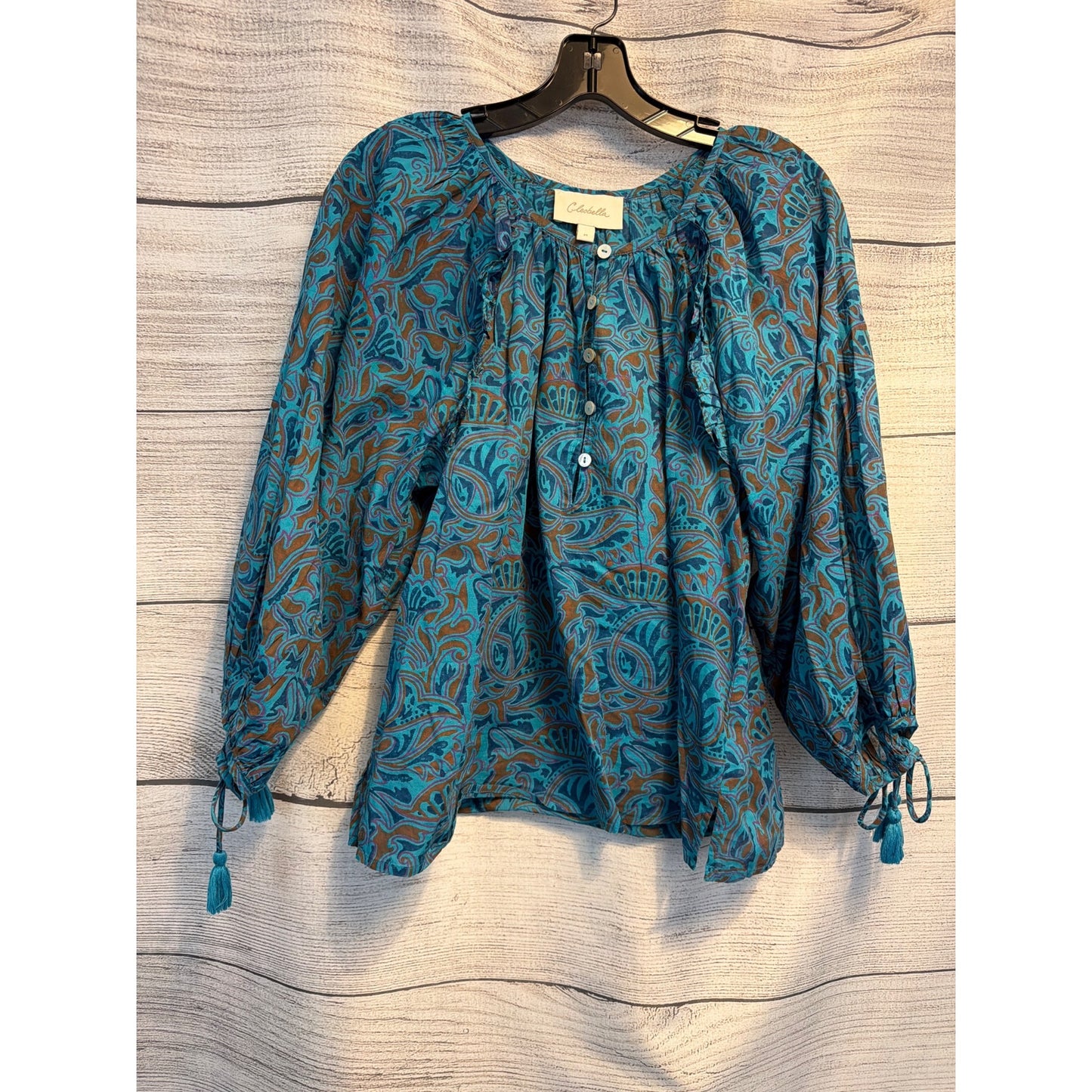 Cleobella Jayda Blouse Zuri Block Print Size M