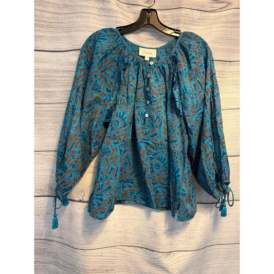 Cleobella Jayda Blouse Zuri Block Print Size M