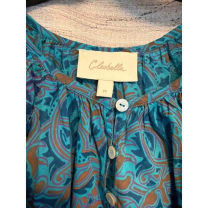 Cleobella Jayda Blouse Zuri Block Print Size M