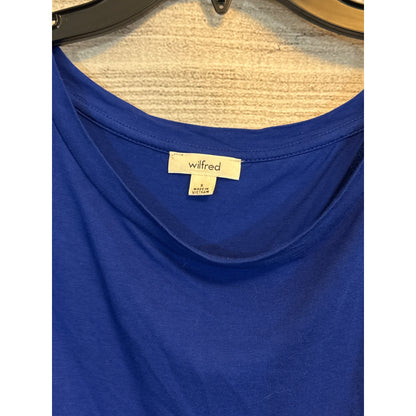 Aritzia Wilfred Royal Blue Short Sleeve Drape Top Size S
