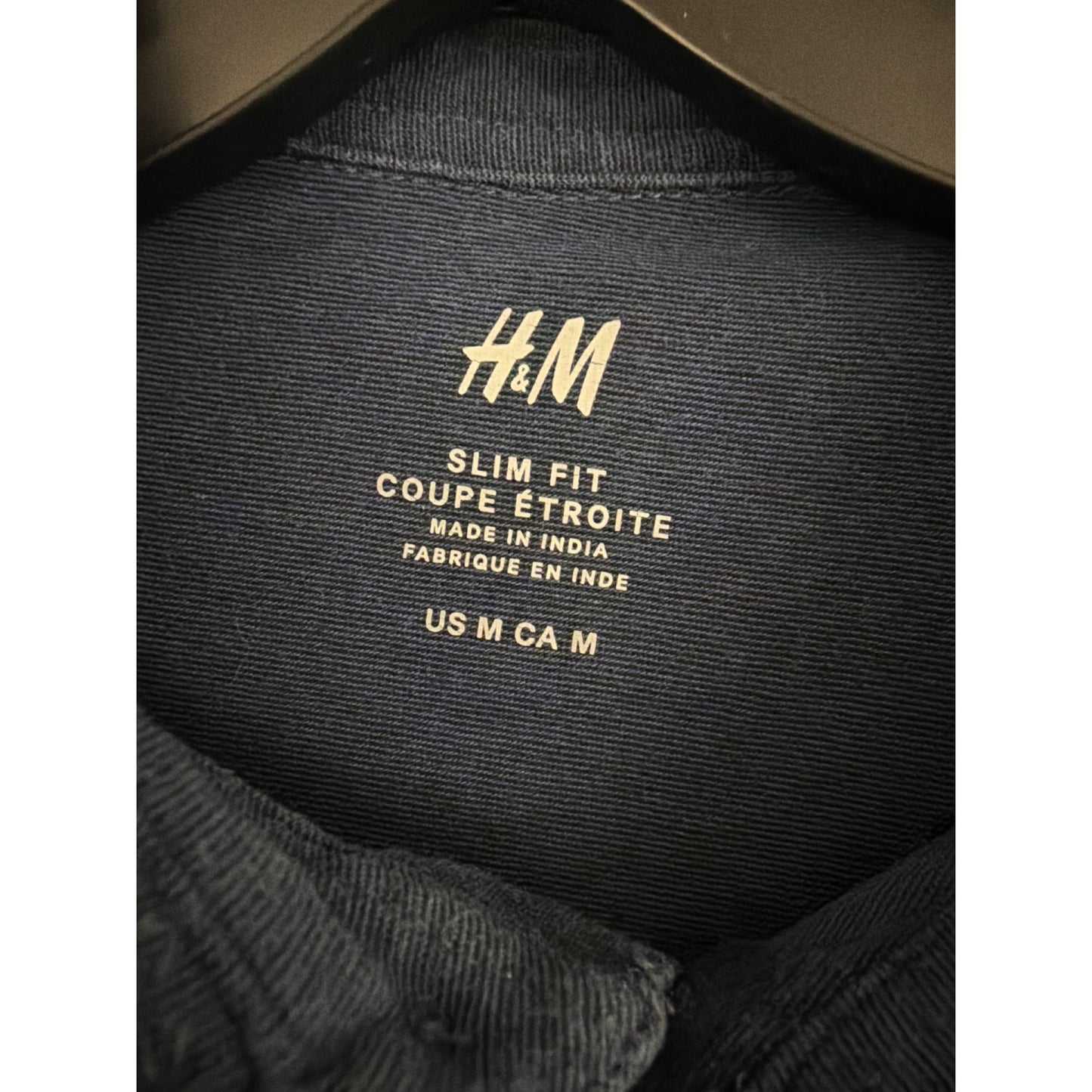 Men's H&M Navy Slim Fit Polo Shirt Size M