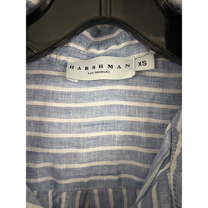 Harshman Blue & White Striped Long Shirt Dress Size XS
