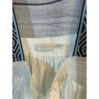 Ramy Brook Patterned Strap Smocked Blouse Size L
