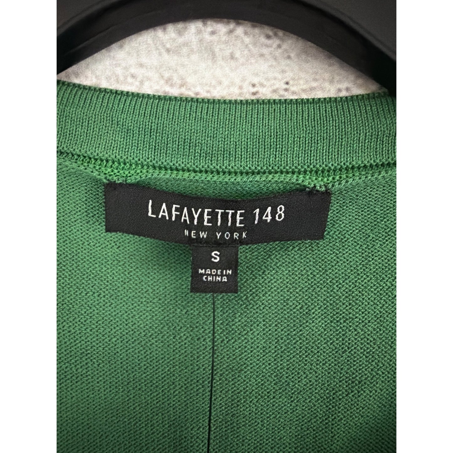 NWT Lafayette 148 Green Knit Cardigan Sweater Sheer Bottom Size S