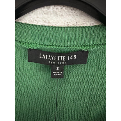 NWT Lafayette 148 Green Knit Cardigan Sweater Sheer Bottom Size S