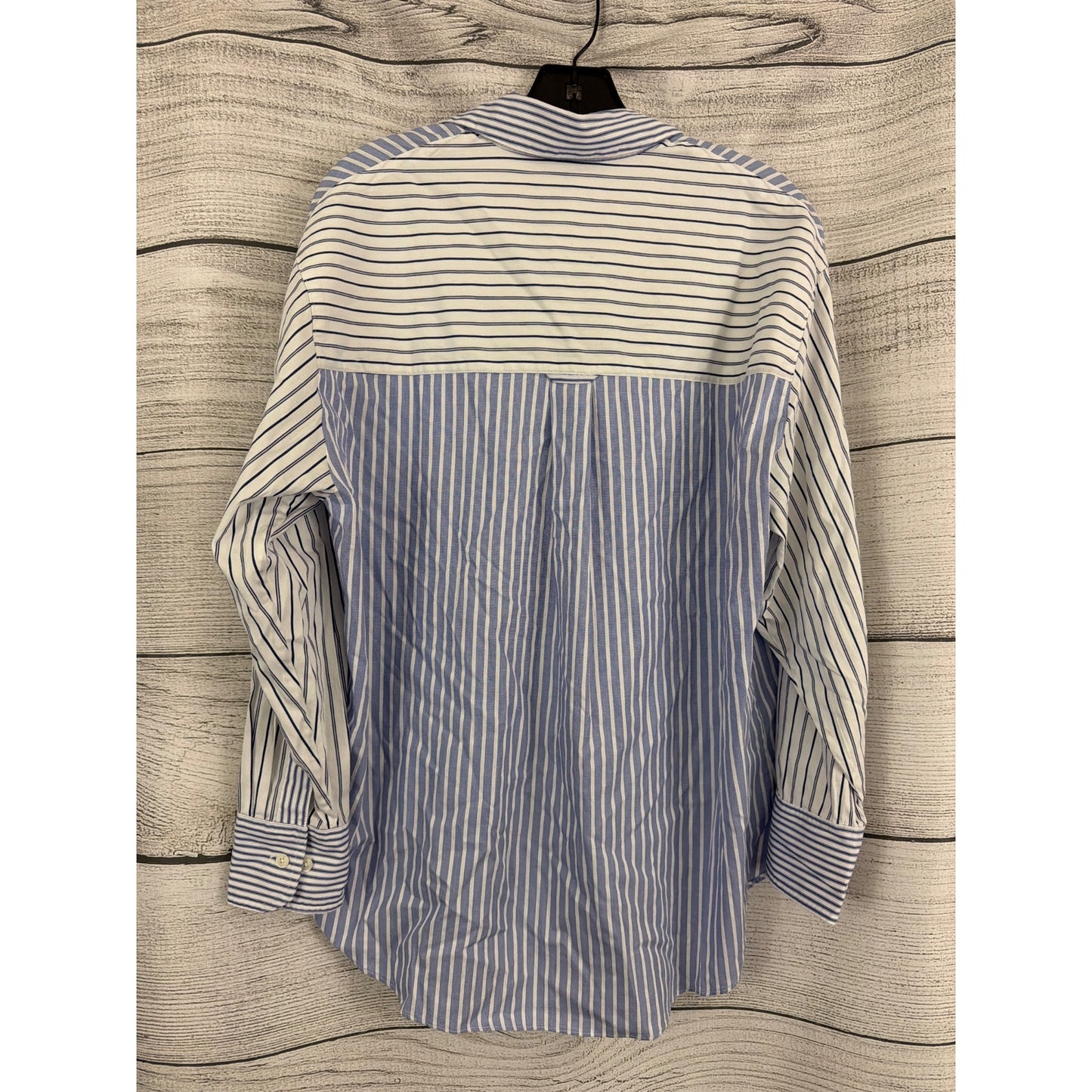 NWT Madewell Oversized Blue & White Striped Button-Up Shirt Size S