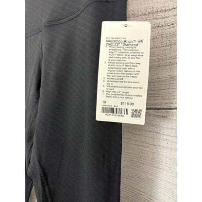 Lululemon Align HR Pant 25" Diamond Nulu Fabric Black Size 10