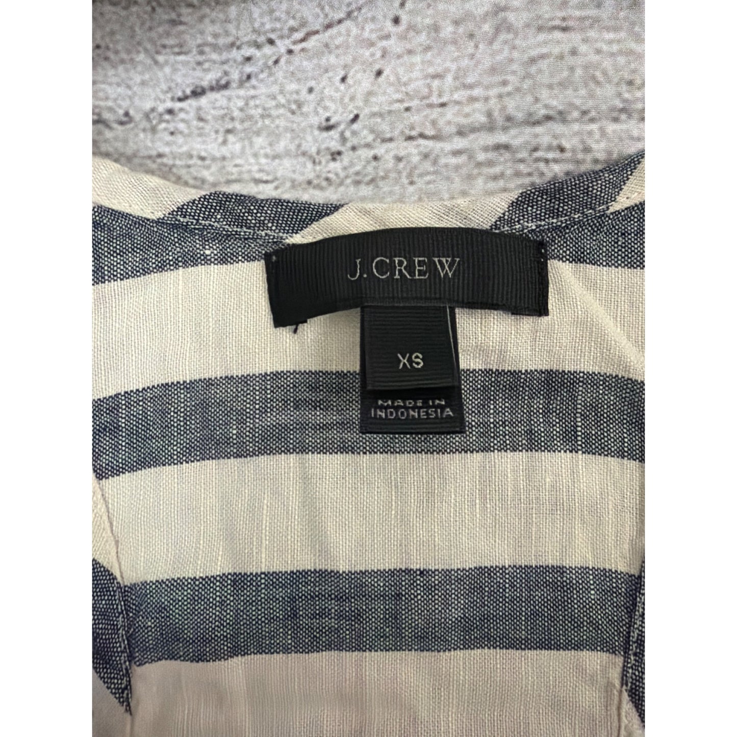 J.CrewBlue & White Striped Linen-Cotton Racerback Tank Dress Size XS