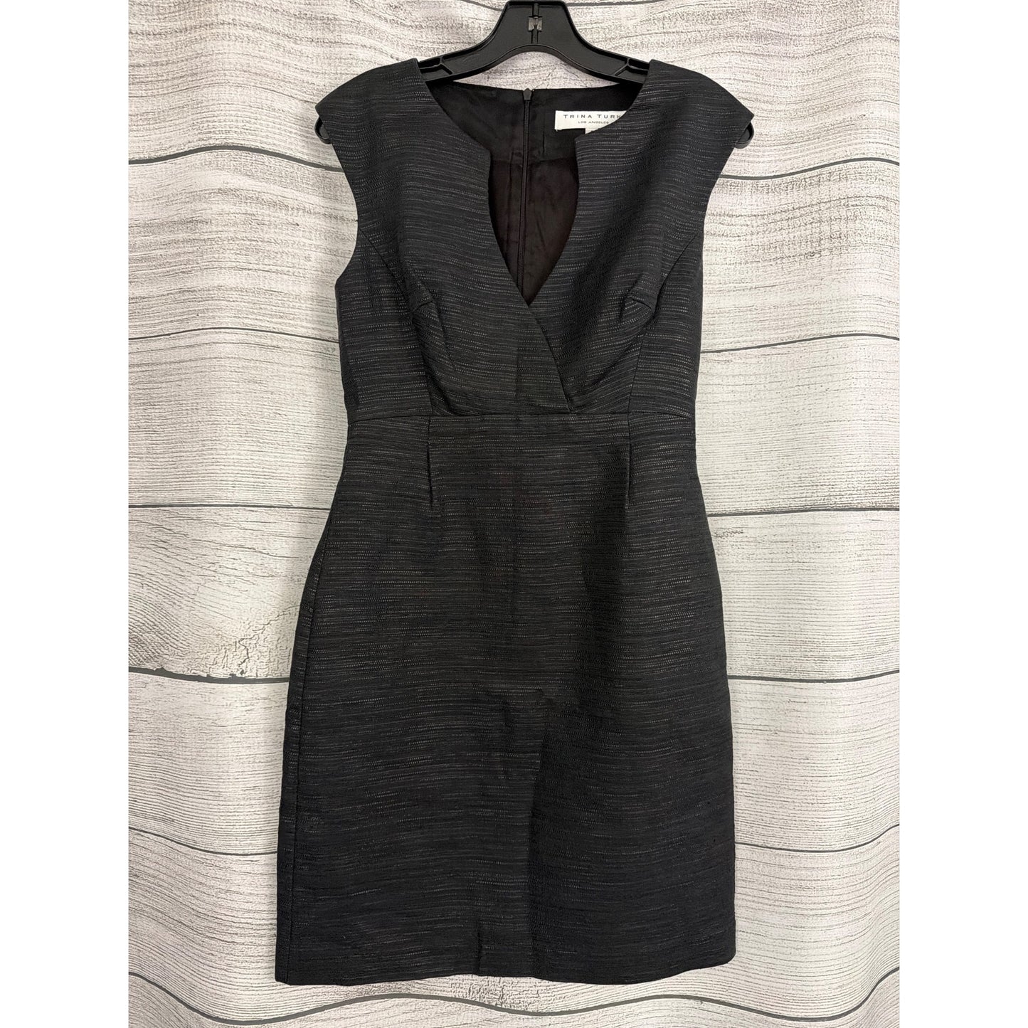Trina Turk Black Sleeveless Textured Sheath Dress Size 4