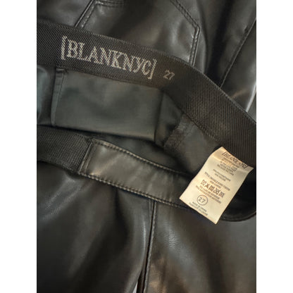 BLANK NYC Black Faux Leather Pull up Bell Bottom Flare Pants Size 27