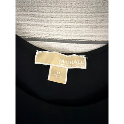 Michael Michael Kors Black Sleeveless Tank Top W/ Mesh Accents Size M