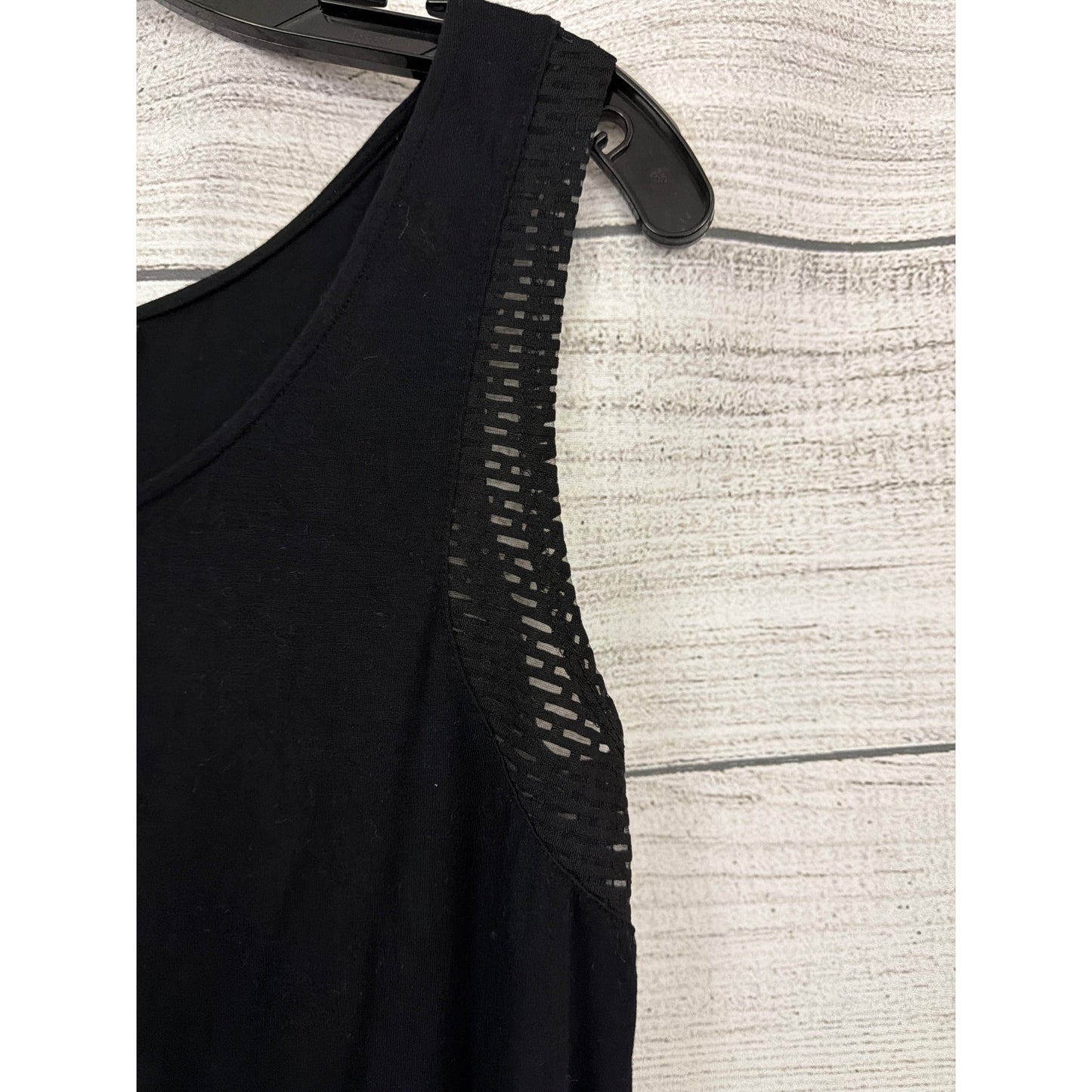 Michael Michael Kors Black Sleeveless Tank Top W/ Mesh Accents Size M