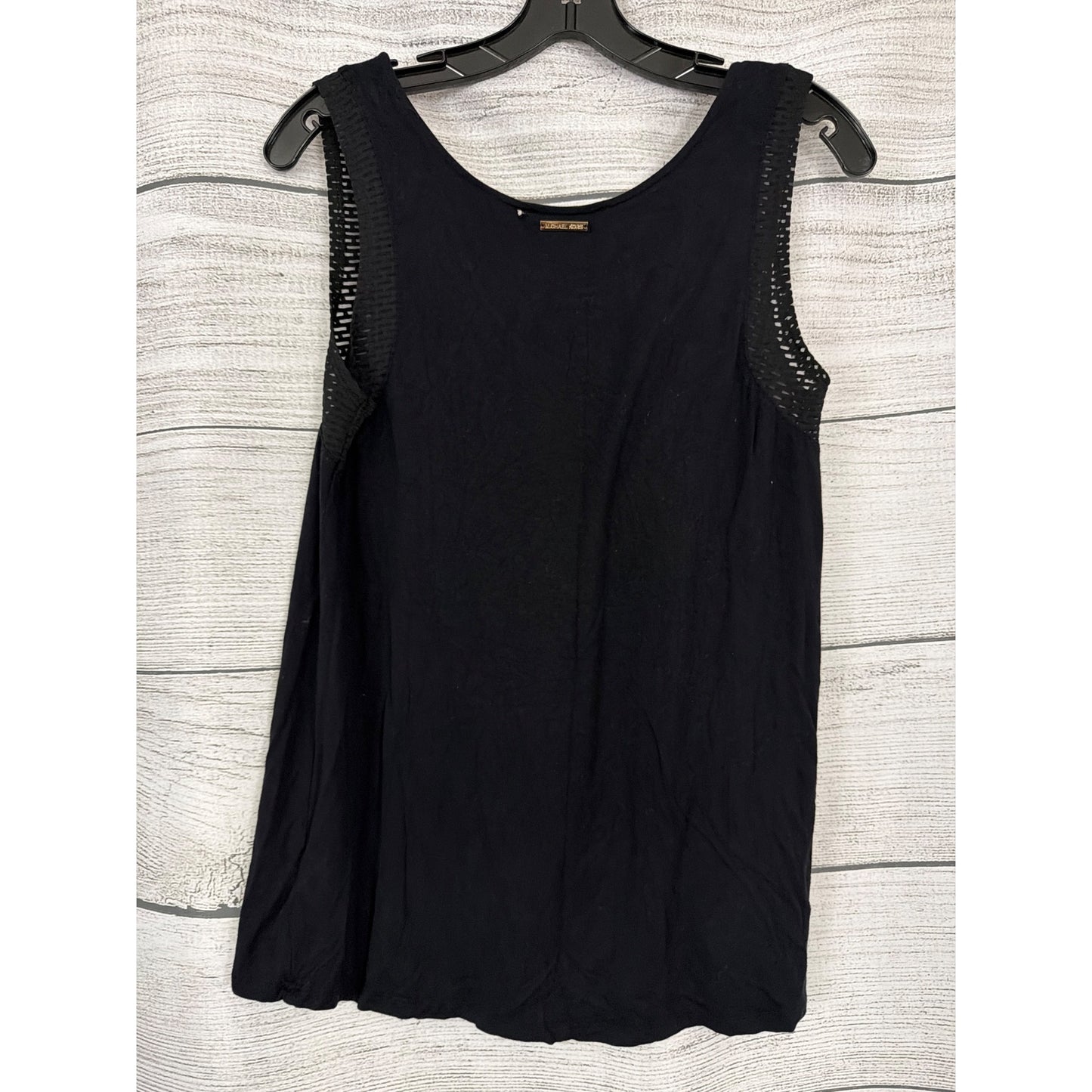 Michael Michael Kors Black Sleeveless Tank Top W/ Mesh Accents Size M