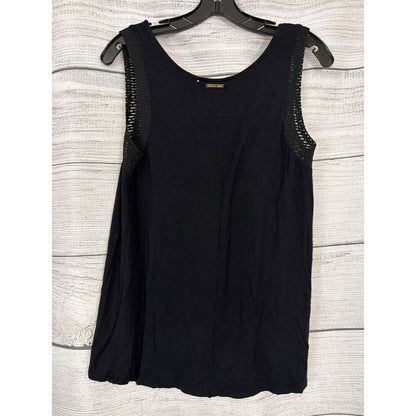 Michael Michael Kors Black Sleeveless Tank Top W/ Mesh Accents Size M