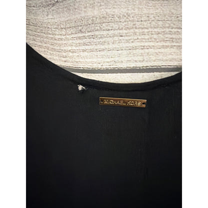 Michael Michael Kors Black Sleeveless Tank Top W/ Mesh Accents Size M