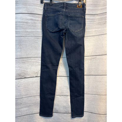 Paige Edgemont Dark Wash Skinny Moto Zipper Denim Jeans Size 24