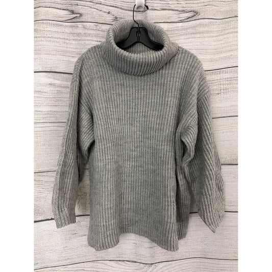 Topshop Gray Ribbed Turtleneck Sweater Size XS