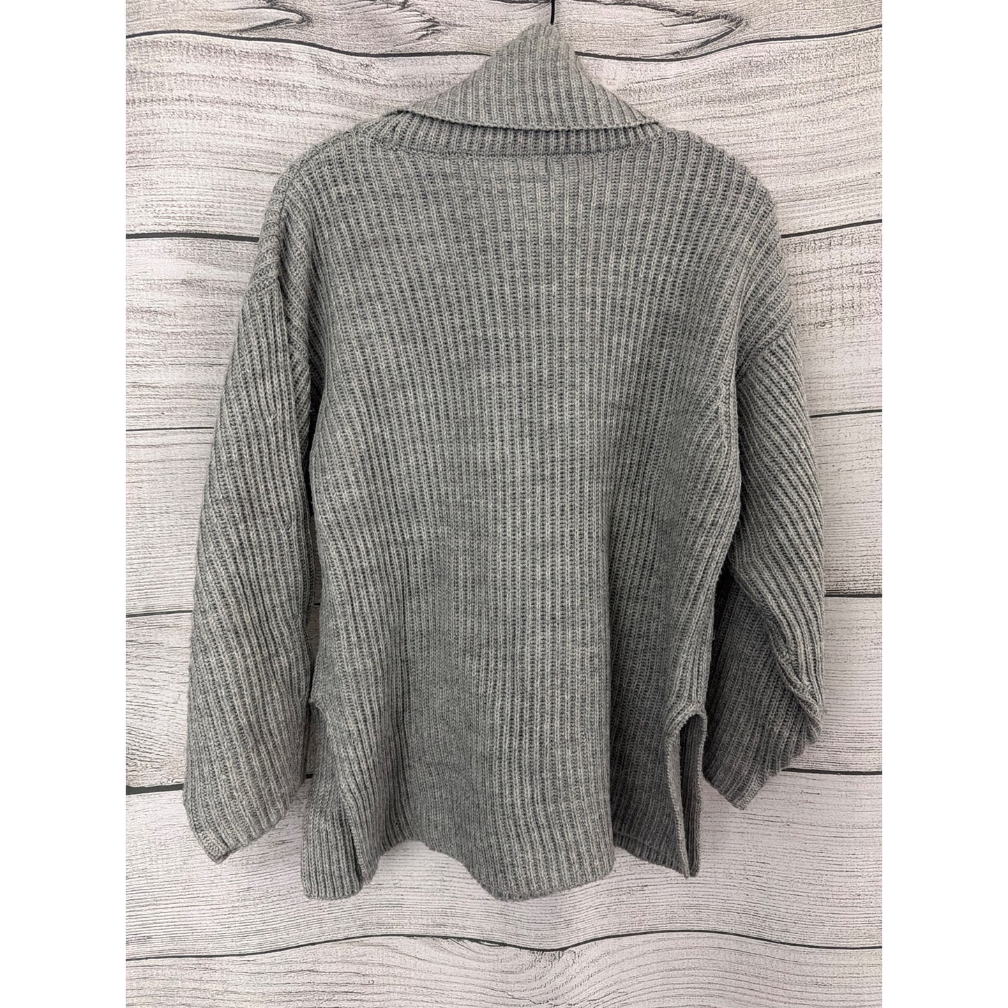 Topshop Gray Ribbed Turtleneck Sweater Size XS
