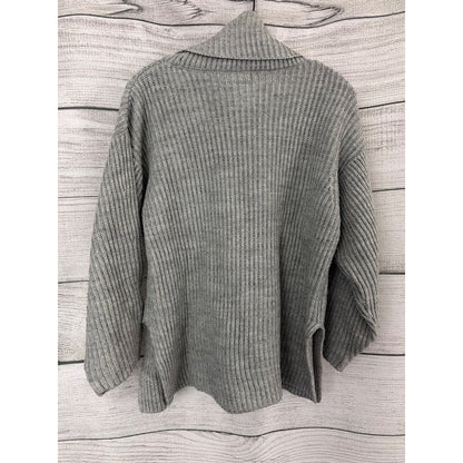 Topshop Gray Ribbed Turtleneck Sweater Size XS
