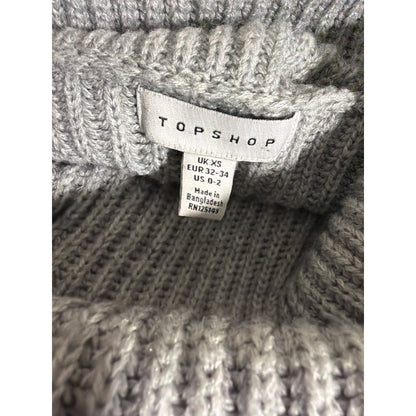 Topshop Gray Ribbed Turtleneck Sweater Size XS