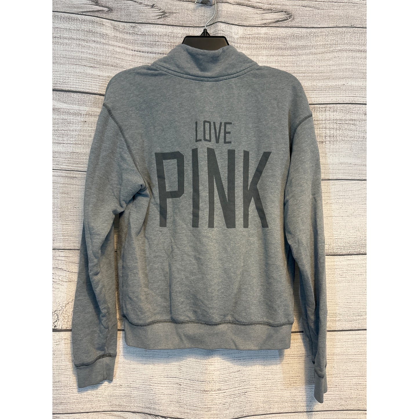 Victoria's Secret PINK Gray Quarter-Zip Pullover Sweatshirt XS