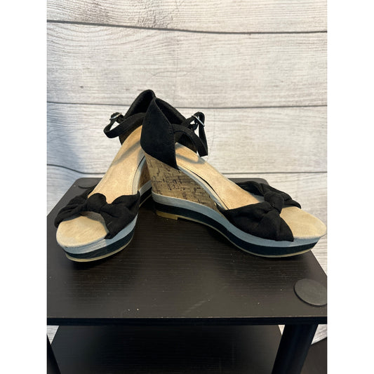 Old Navy Cork Wedge Sandals with Ankle Strap Size 8