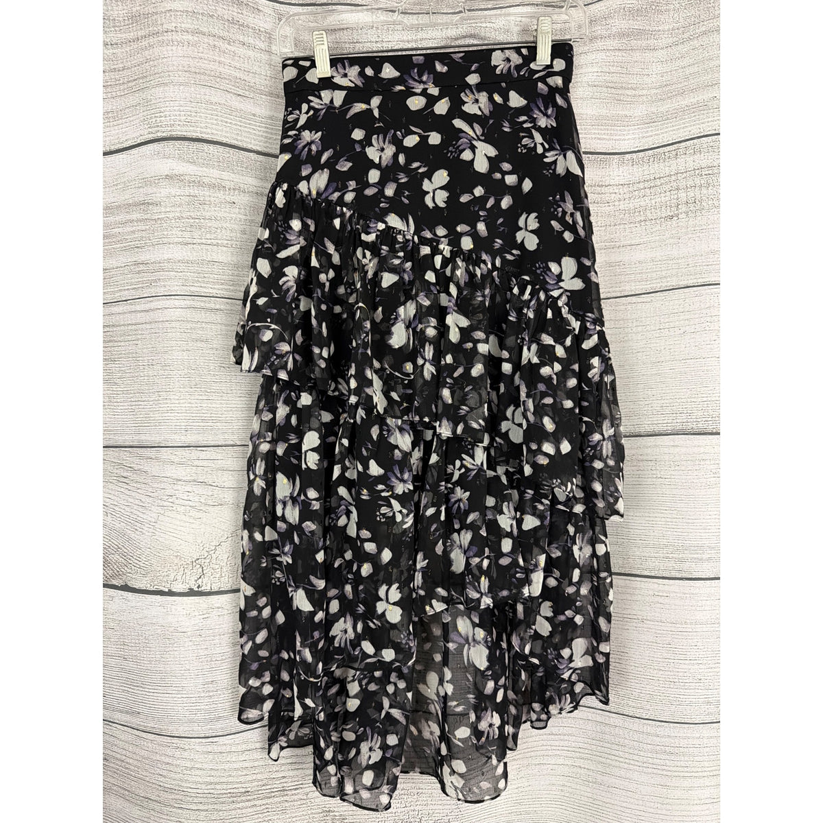 Eliza J Ruffle Asymmetrical Chiffon Skirt Size 0
