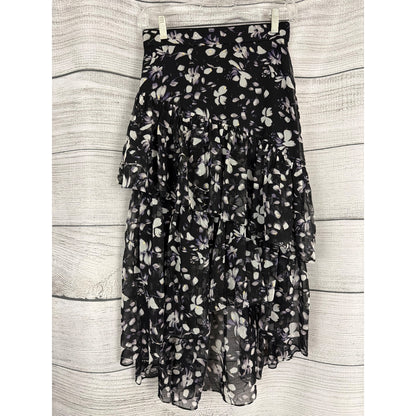 Eliza J Ruffle Asymmetrical Chiffon Skirt Size 0