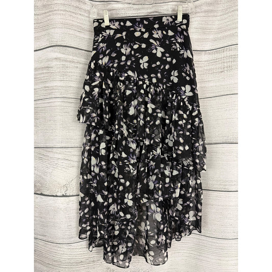 Eliza J Ruffle Asymmetrical Chiffon Skirt Size 0