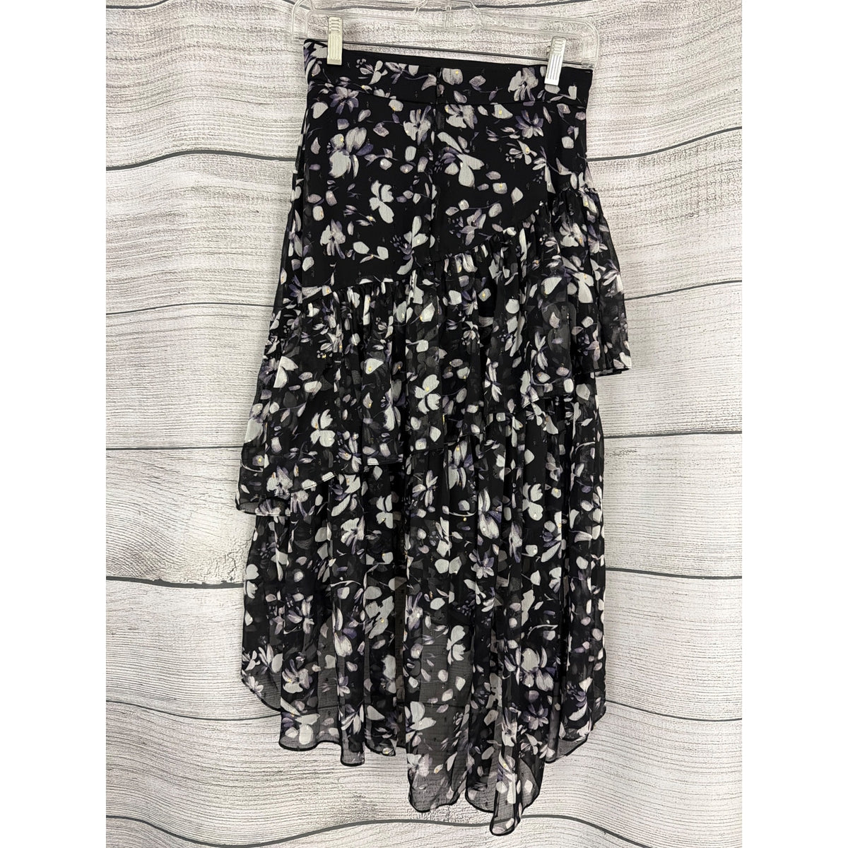 Eliza J Ruffle Asymmetrical Chiffon Skirt Size 0