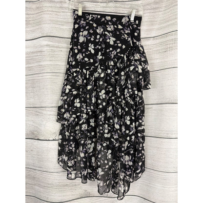 Eliza J Ruffle Asymmetrical Chiffon Skirt Size 0