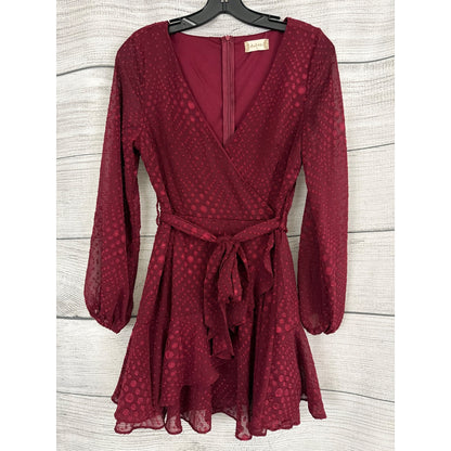 Altard State Sabine Ruffle Trim Mini Faux Wrap Dress Size S