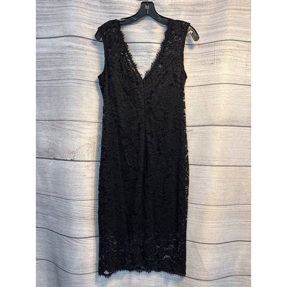 Marina Black Lace Sleeveless V-Neck Cocktail Dress Size L