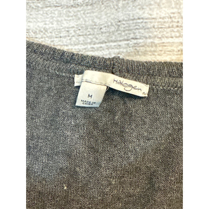 Halogen Gray Off-Shoulder Cowl Neck Sweater M
