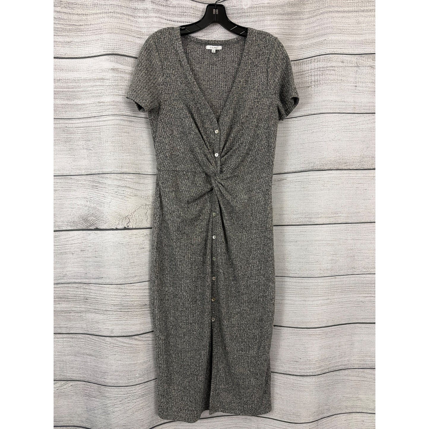 Z Supply Waffle Knit Thermal Twist Midi Dress Size L
