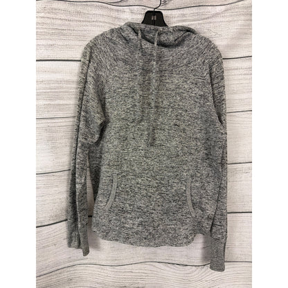 Cozy Gray Hooded Pullover Sweater With Kangaroo Pocket