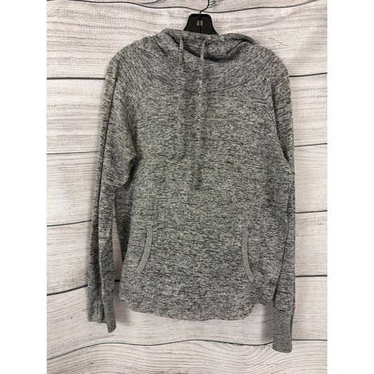 Cozy Gray Hooded Pullover Sweater With Kangaroo Pocket
