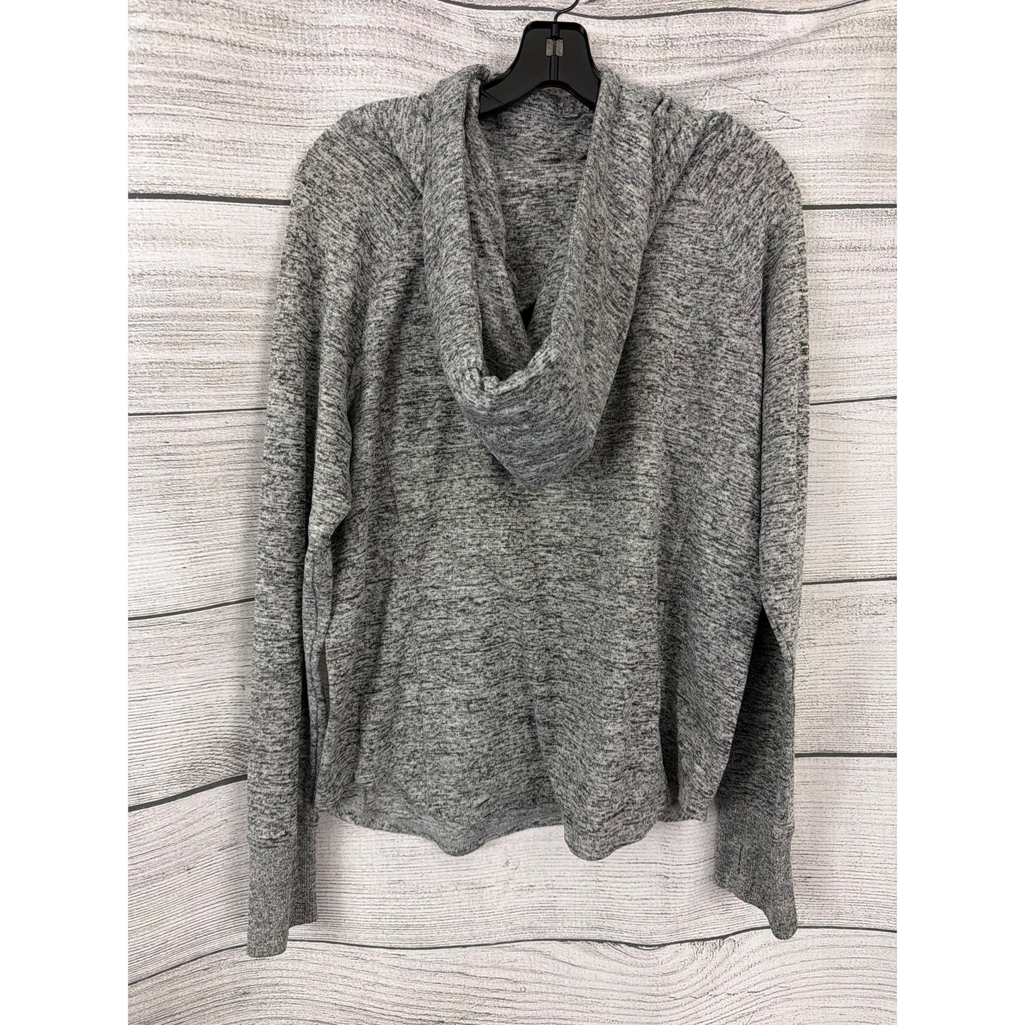 Cozy Gray Hooded Pullover Sweater With Kangaroo Pocket