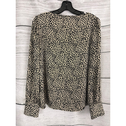 Express Leopard Print Long Sleeve Blouse Size S