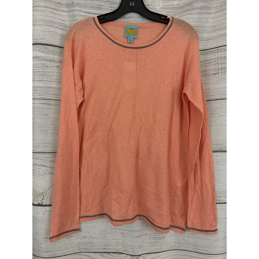 NWT C C California Candlelight Peach Long Sleeve Knit Sweater Size M