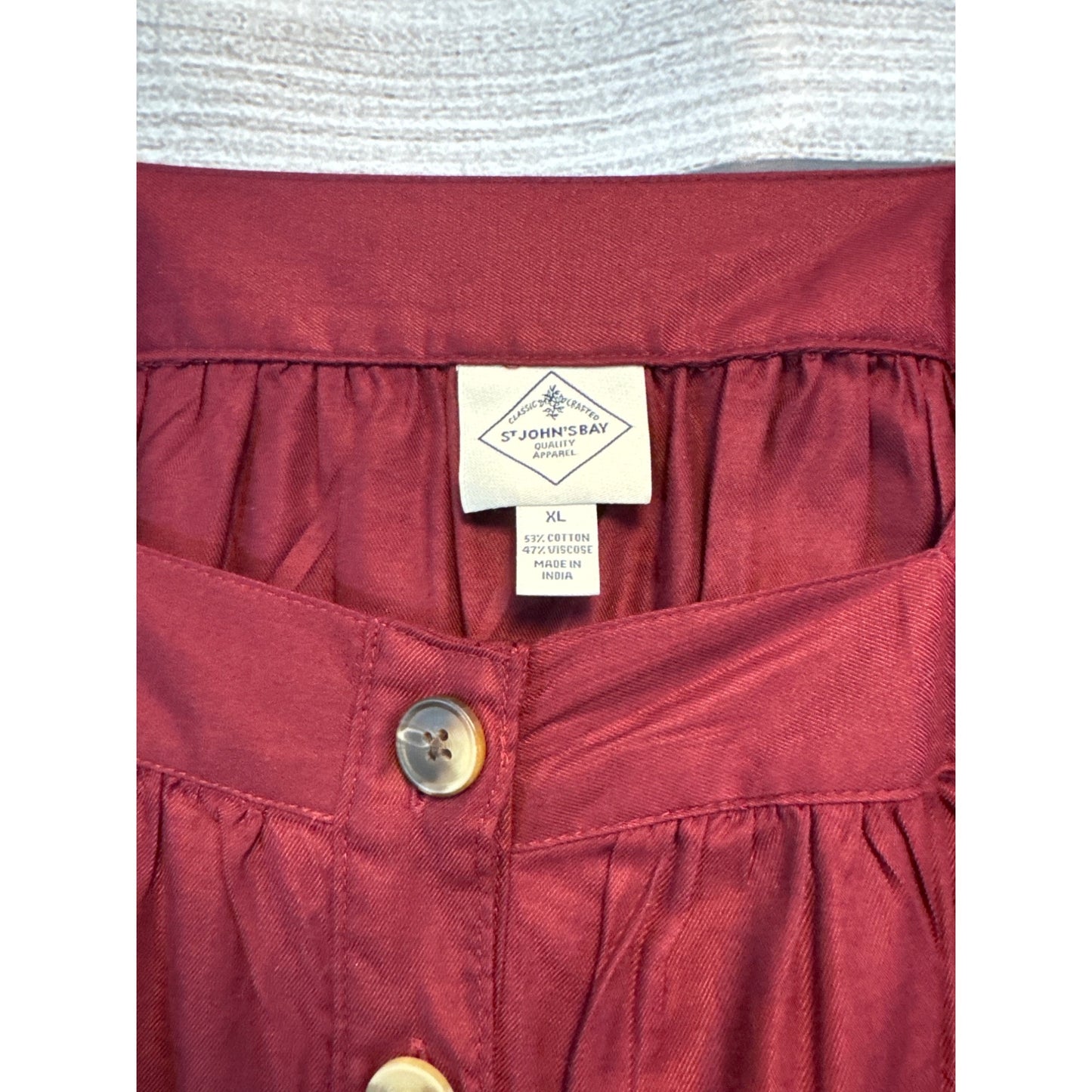 NWT St. John's Bay Peasant Top Button-Down Size X-Large