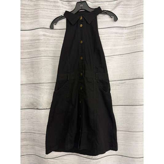 NWT Free People Black Denim Button Down Sami Mini Dress Size L
