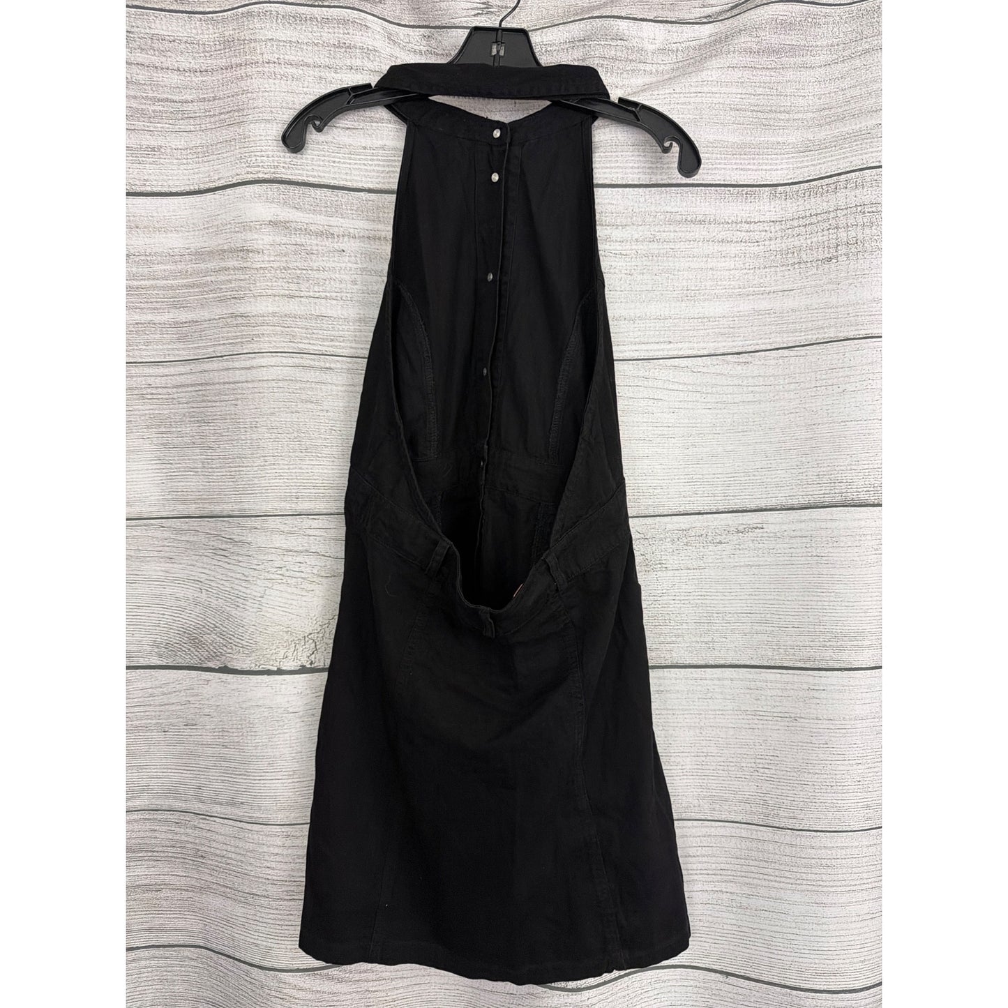 NWT Free People Black Denim Button Down Sami Mini Dress Size L