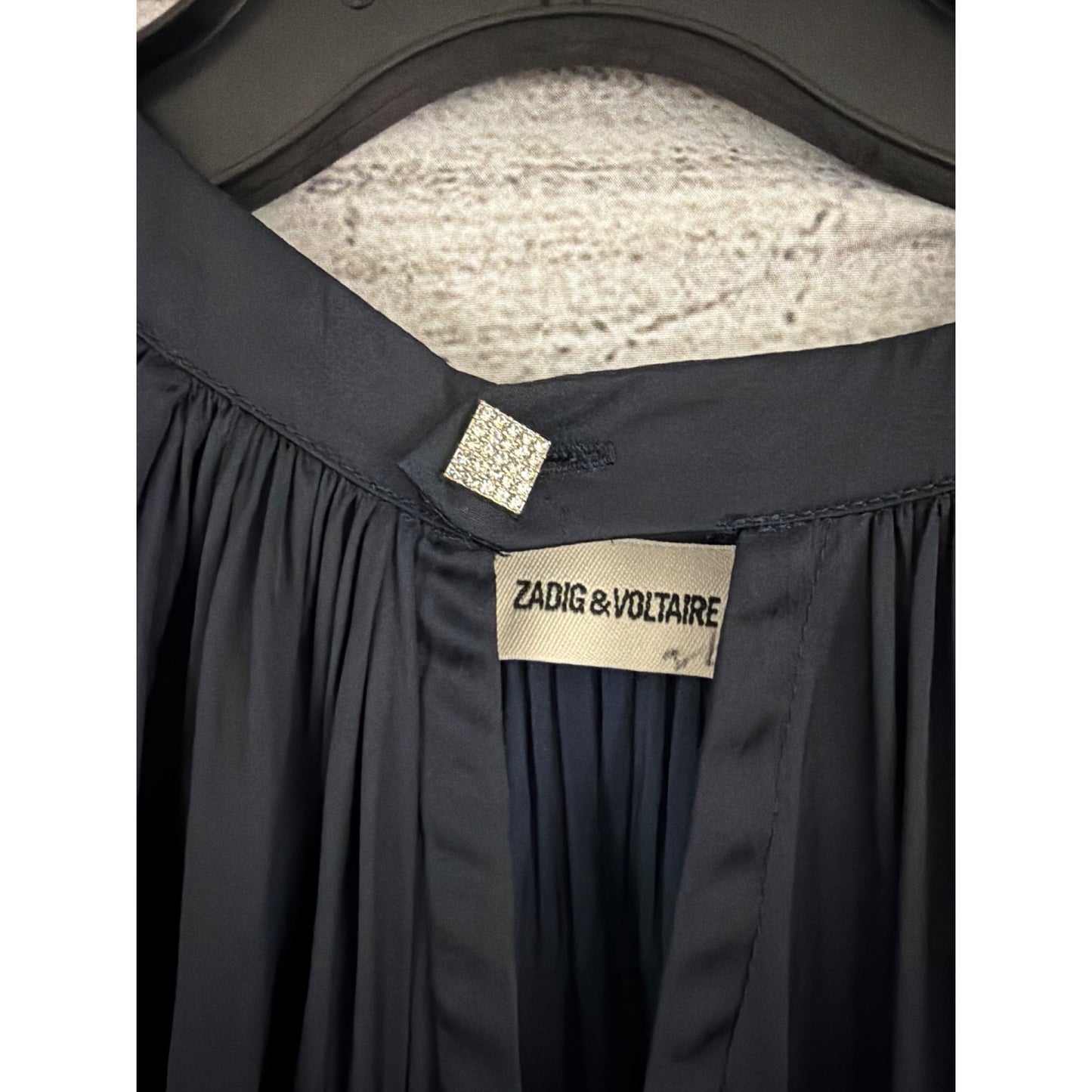 Zadig & Voltaire Romina Satin Navy Mini Dress Size XS