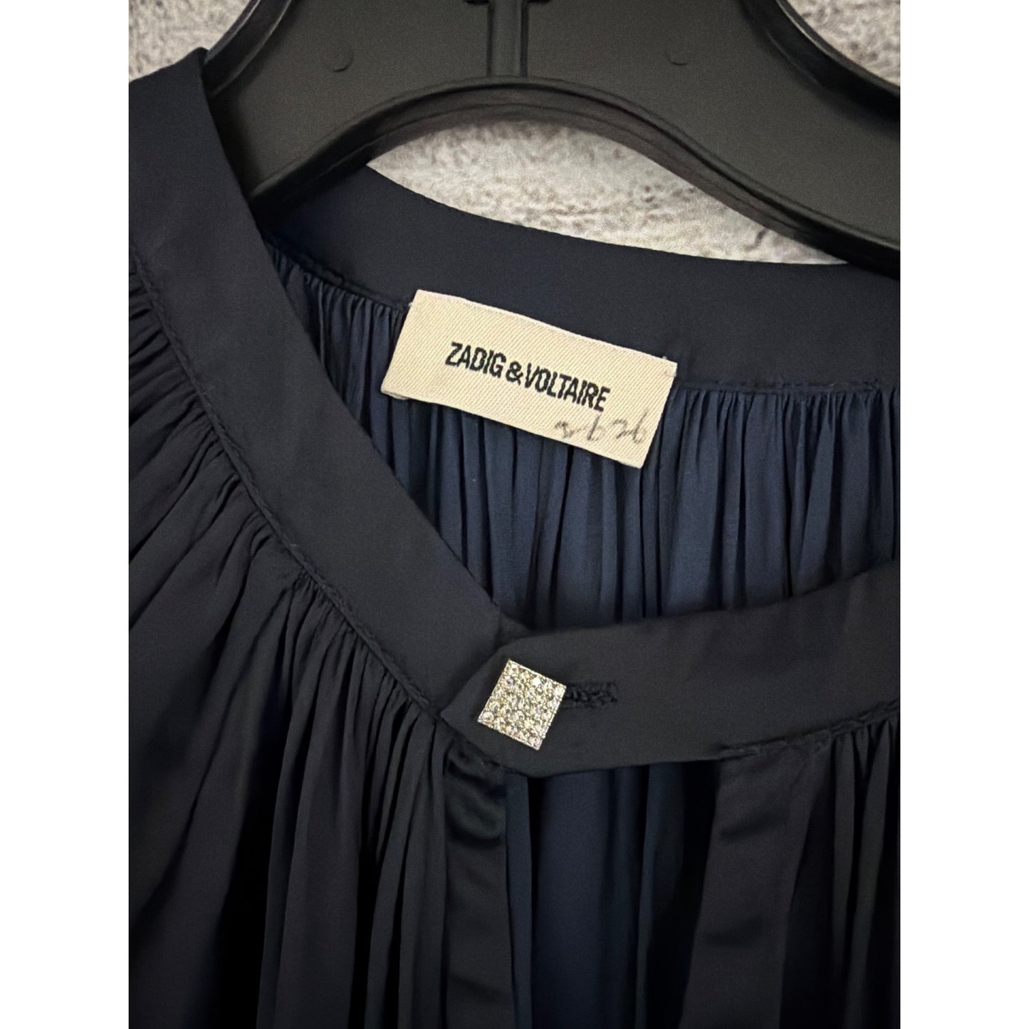 Zadig & Voltaire Romina Satin Navy Mini Dress Size XS